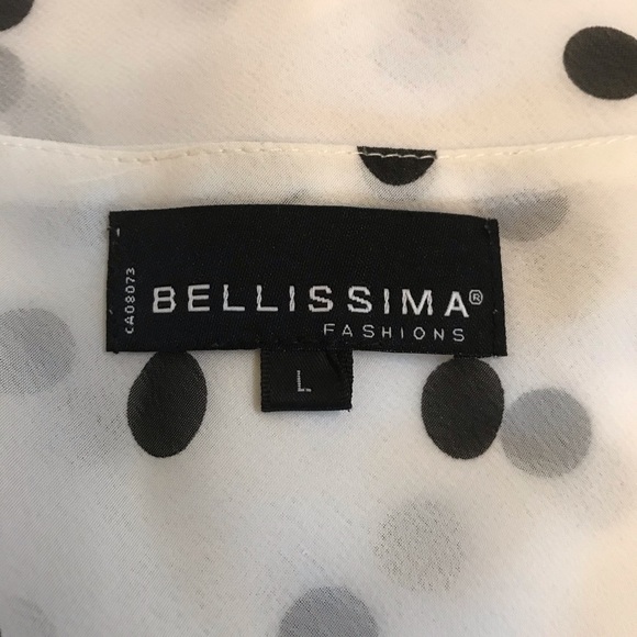 Bellissima White & Black Polka Dot Sleeveless Top - Picture 9 of 9